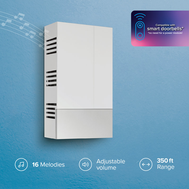 Symple Stuff Heath Zenith White Plastic Wired or Wireless Digital